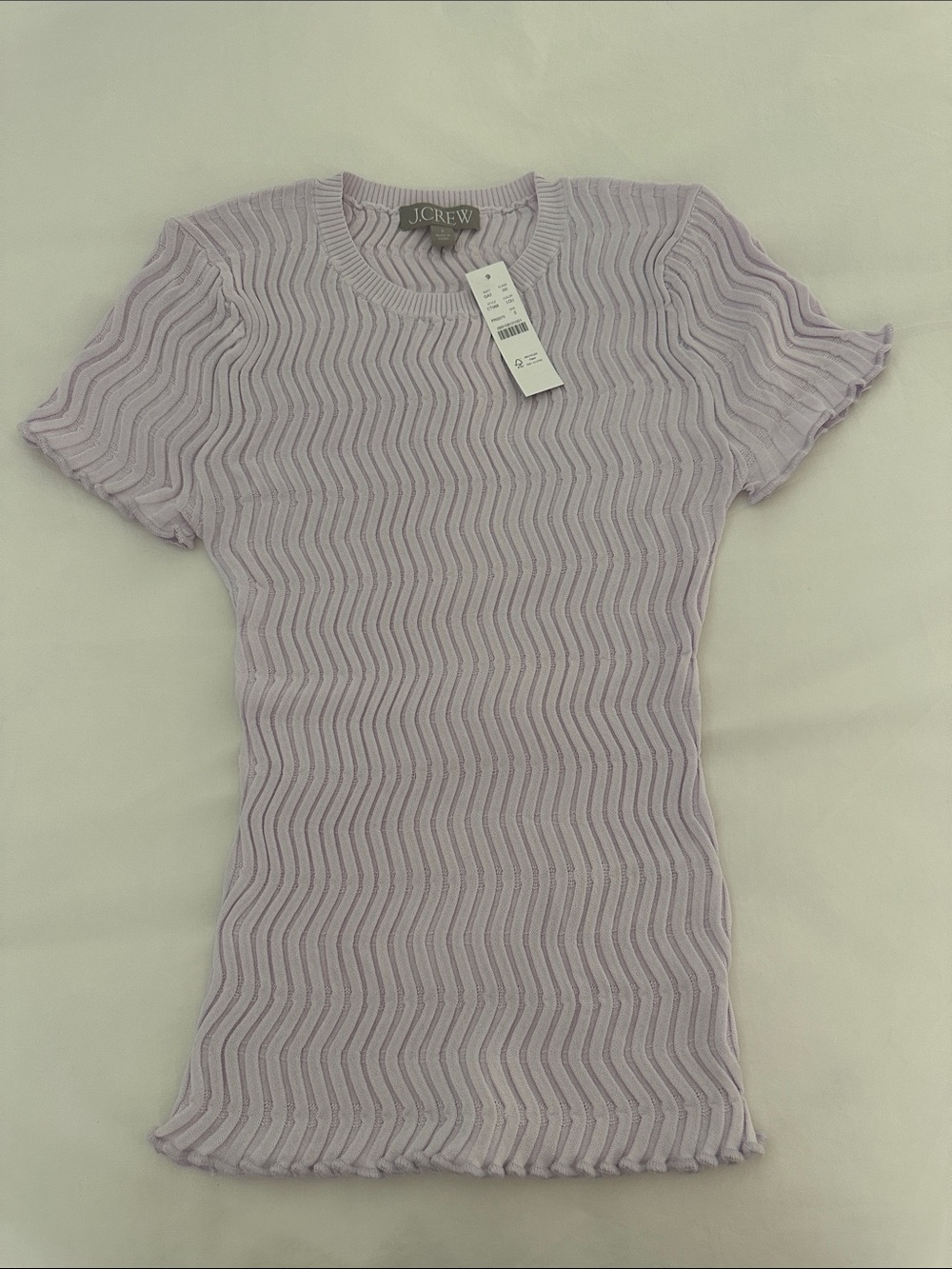 J. Crew Lilac Wave-Textured Short Sleeve Top